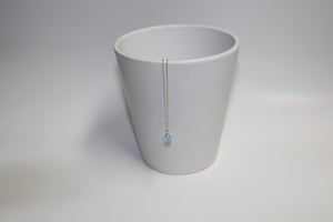 Blue Crystal Ball Necklace and Earrings