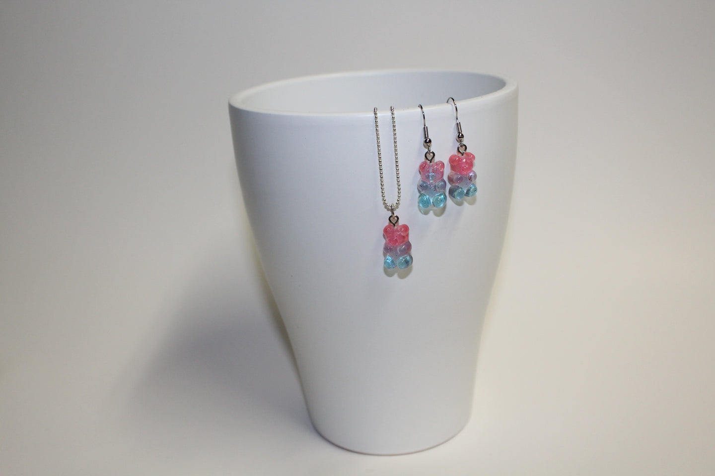 Jelly Bear Necklace and Earrings