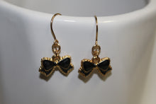 Black Mystery Bow Earrings
