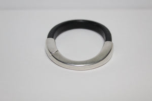 Black and Silver Leather Bracelet - U Are Unique Jewellery