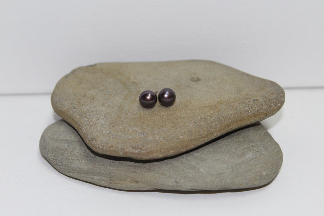 Purple Pearl Stud Earrings - U Are Unique Jewellery