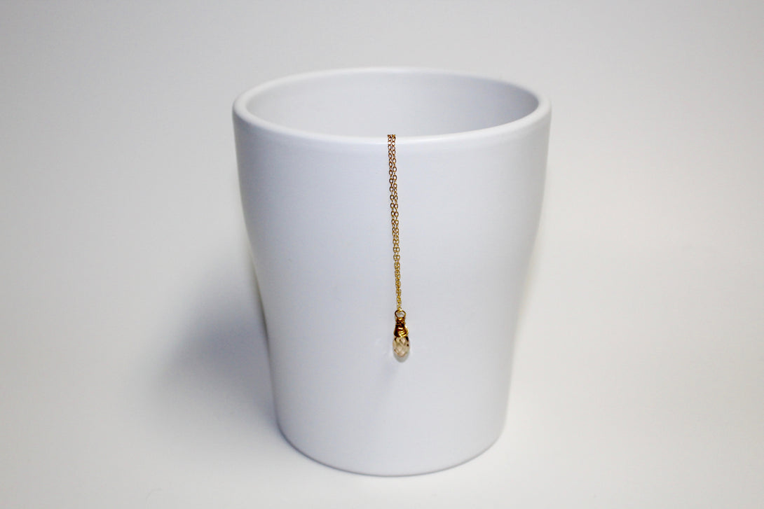 Whiskey Quartz Teardrop Necklace - U Are Unique Jewellery