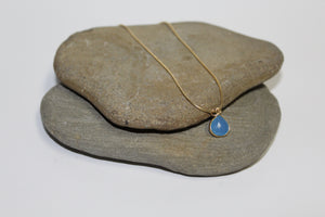 Faceted Blue Chalcedony Sweetheart Drop Necklace - U Are Unique Jewellery