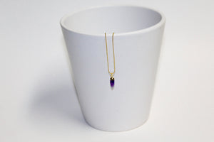 Small Amethyst Nugget Necklace on a 14K Gold Filled Chain